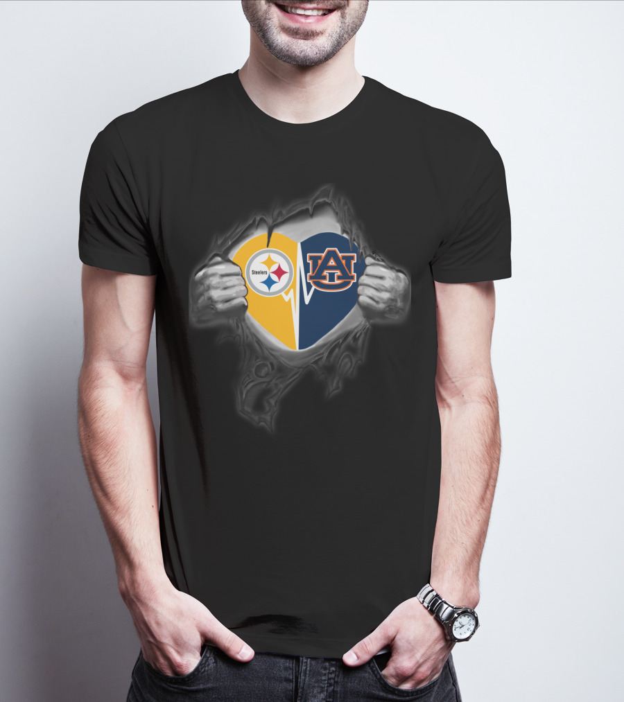 Steelers Auburn Heart Logo Fusion T-Shirt