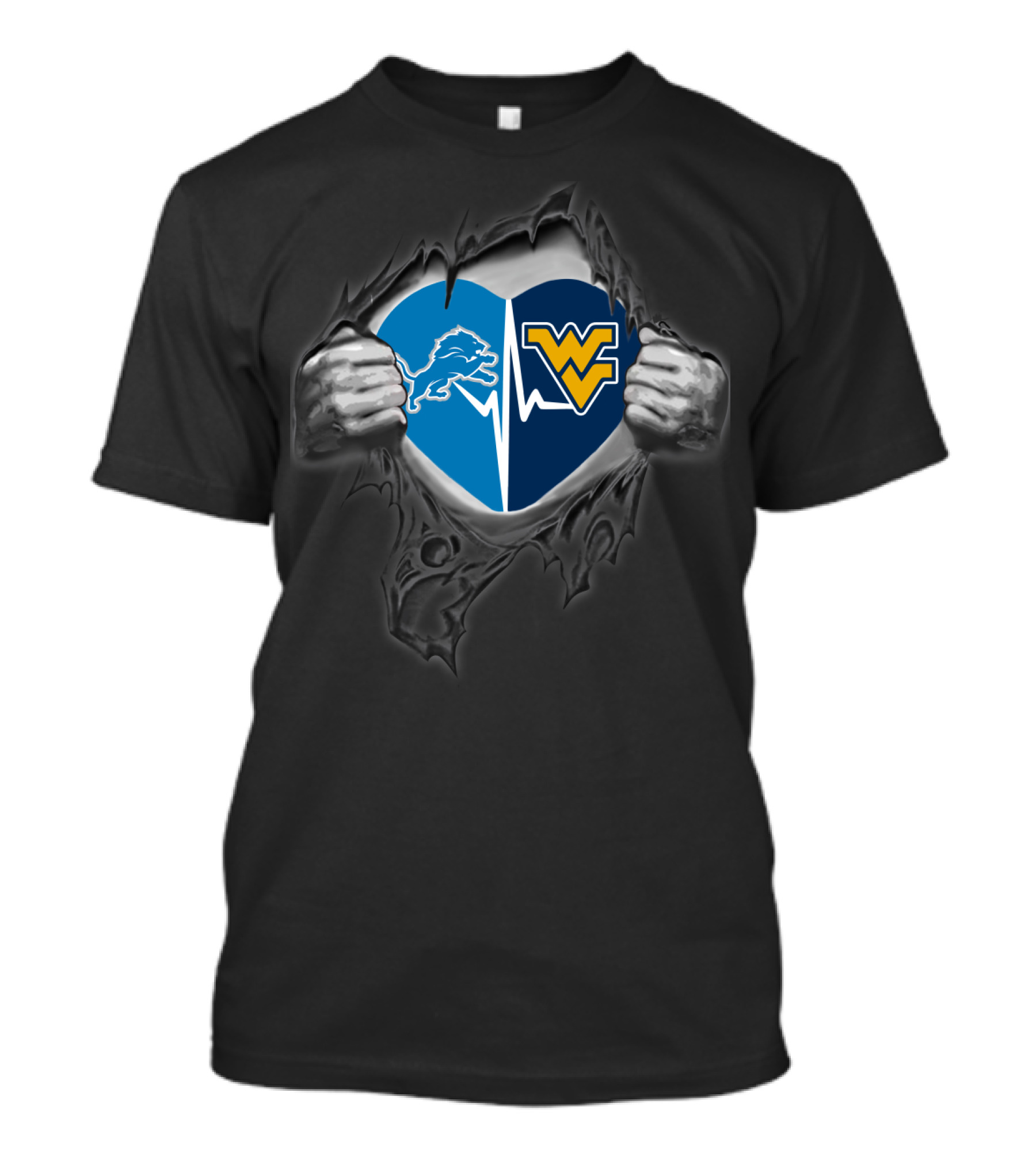 Lions Heart West Virginia Mountaineers Wv Fan T-Shirt