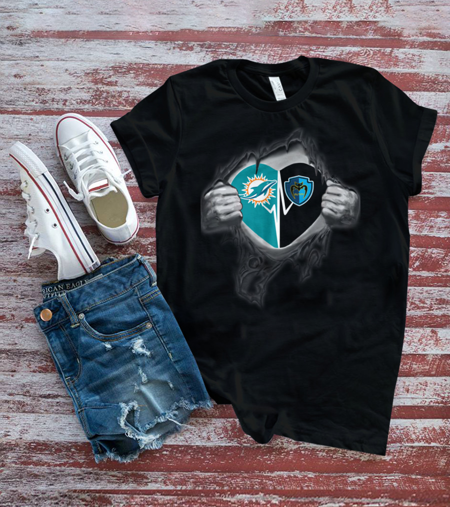 Miami Dolphins Tampa Bay Mutiny Torn Heart T-Shirt
