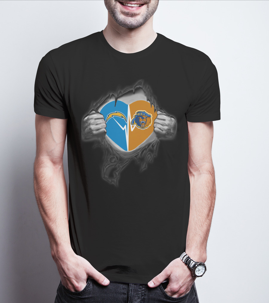 Chargers Logo Uc Riverside Highlanders Heart T-Shirt