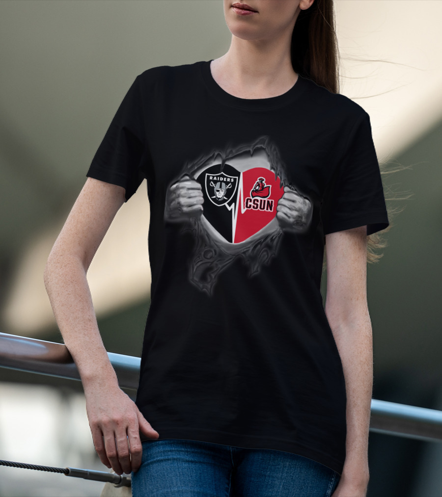 Raiders Csun Matadors Logo Rip T-Shirt