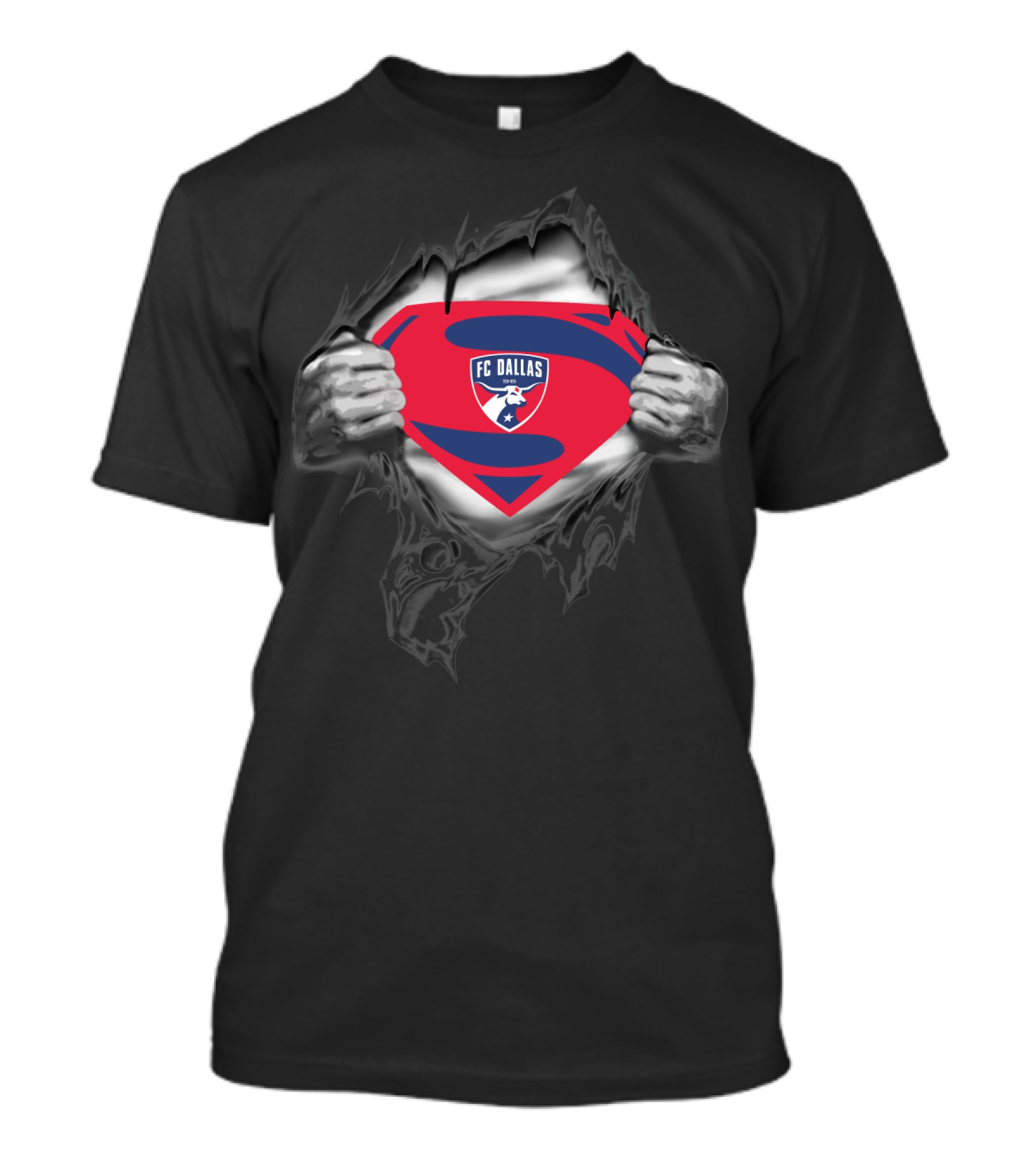 Fc Dallas Superman Logo Inside Torn Chest T-Shirt