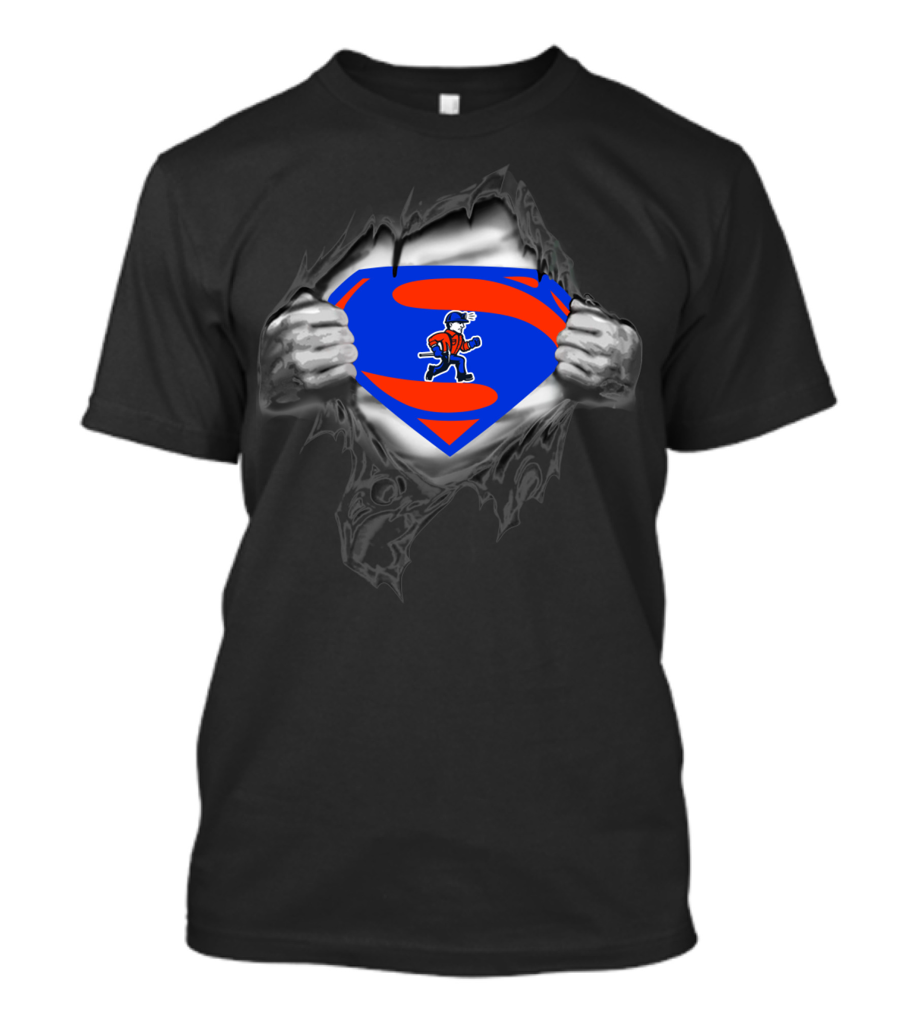 Platteville Pioneers Superhero Superman Logo Tear T-Shirt