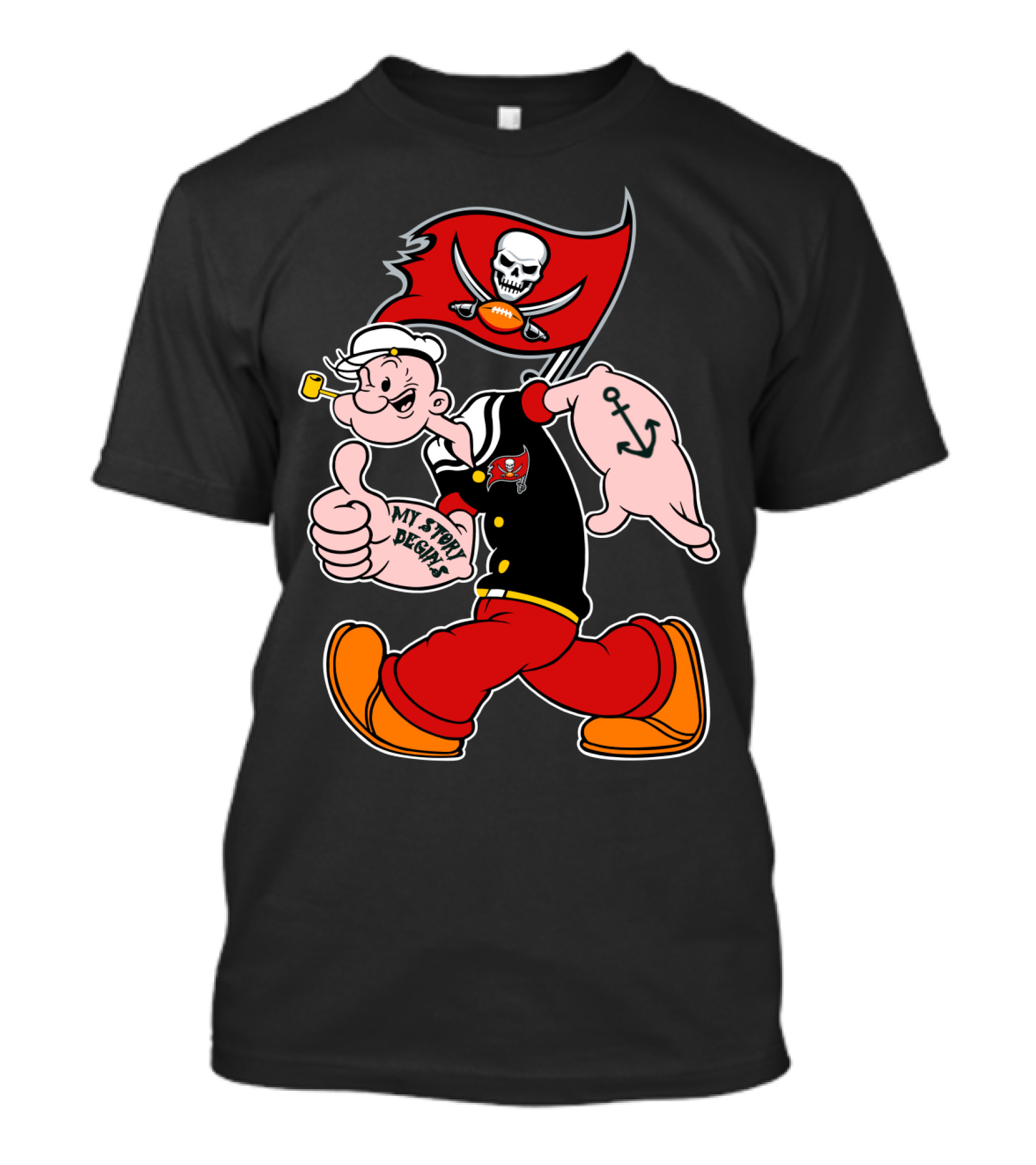 Tampa Bay Buccaneers Popeye My Story Begins T-Shirt