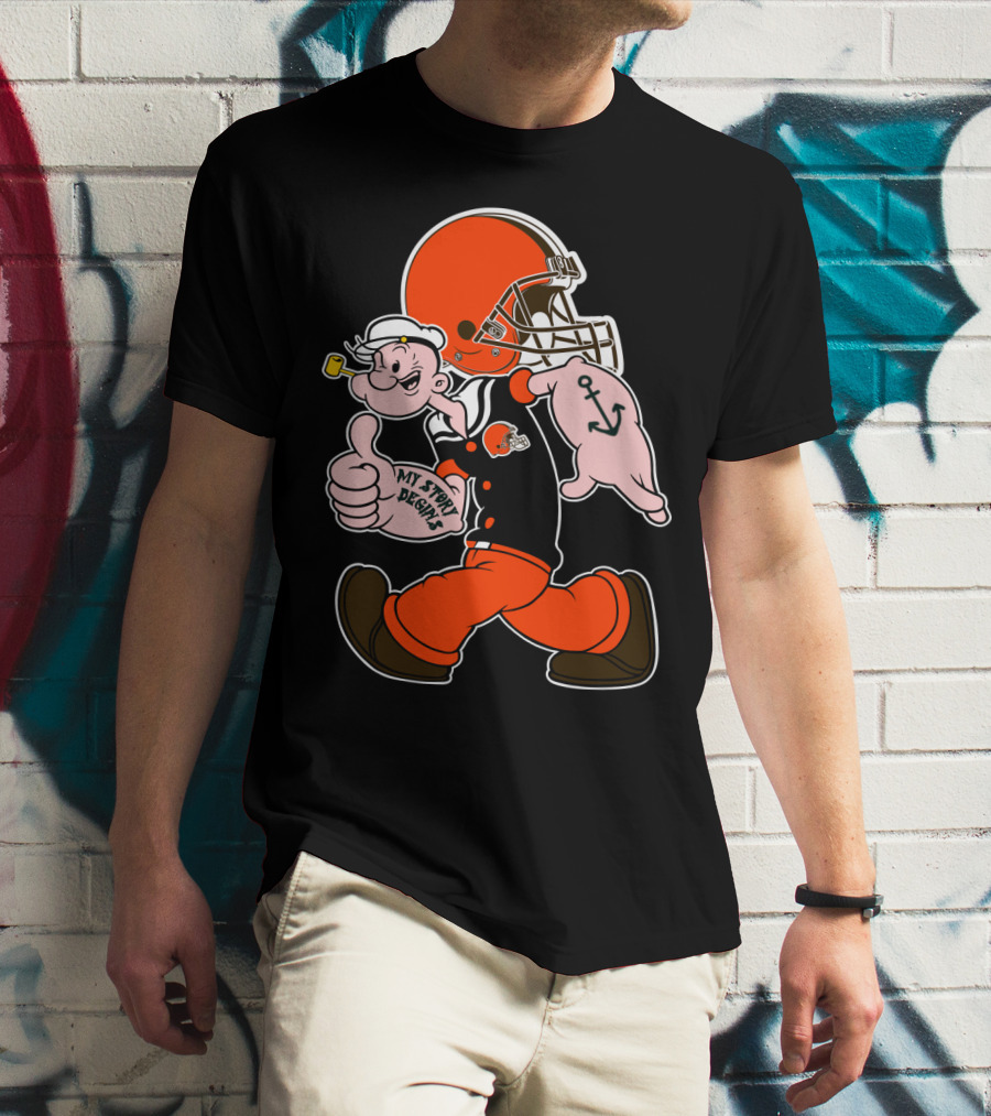 Popeye Cleveland Browns Cartoon Character T-Shirt