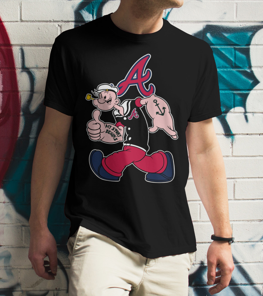 Atlanta Braves Cartoon Character My Story Designs Vintage Style T-Shirt