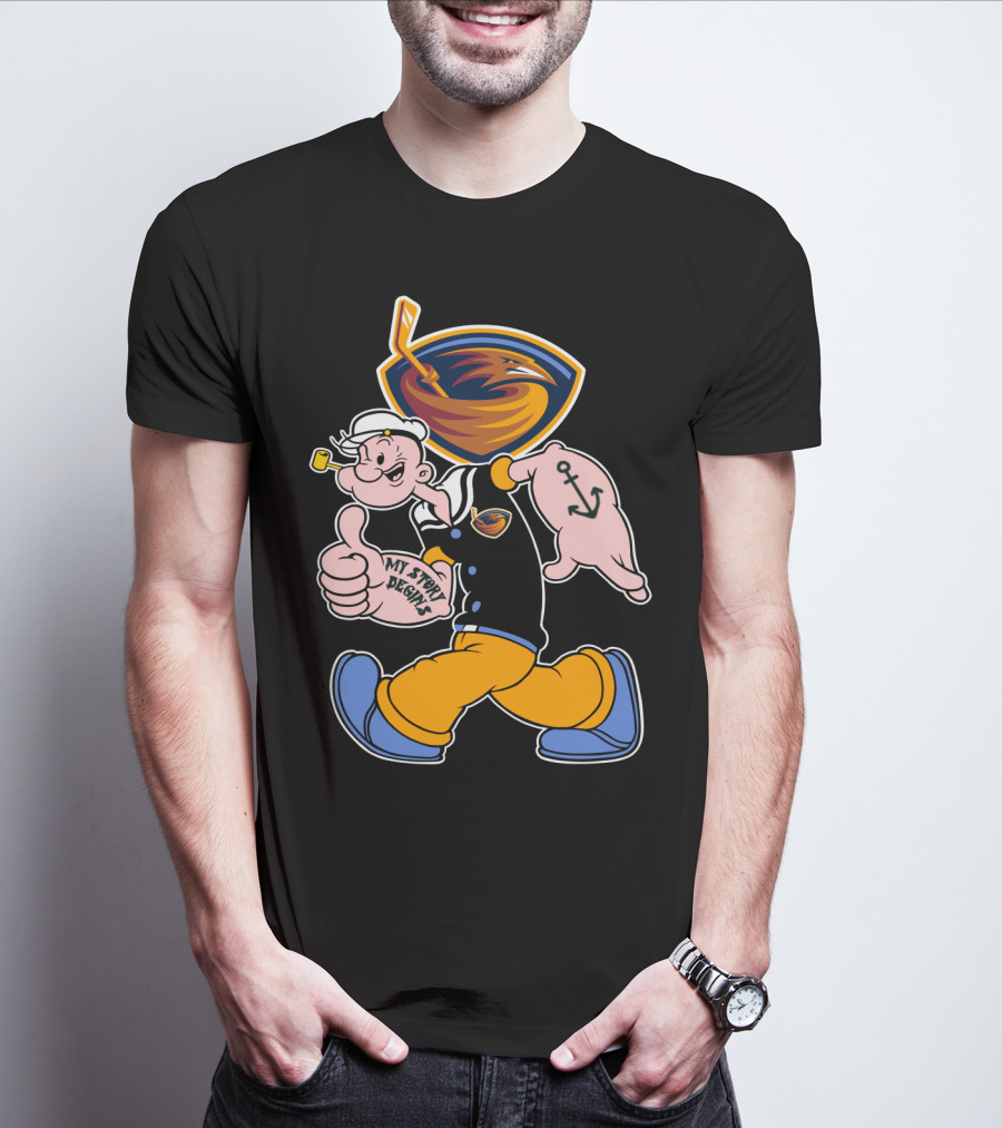 Atlanta Thrashers My Story Designs Popeye Hockey T-Shirt