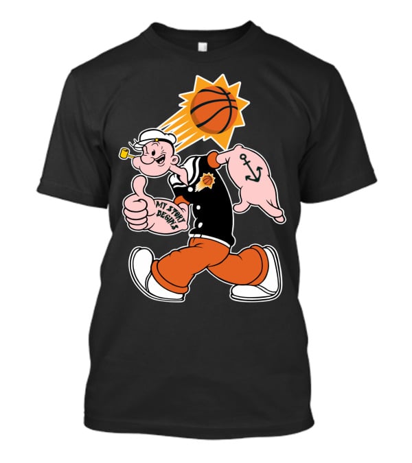 My Story Designs Phoenix Suns Popeye Basketball Anchor Thumbs Up T-Shirt