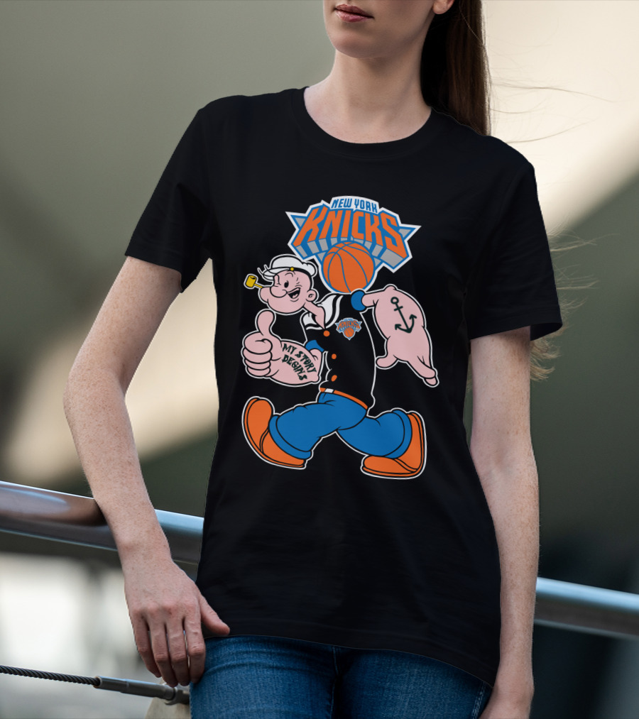 New York Knicks Popeye Cartoon Basketball Collaboration 103 T-Shirt