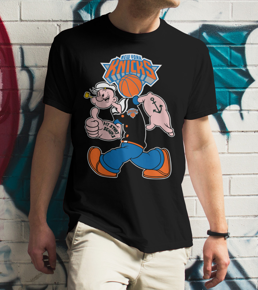 New York Knicks Popeye Cartoon Basketball Collaboration 103 T-Shirt