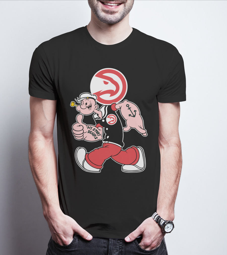 Atlanta Hawks Popeye Mashup My Story Designs T-Shirt