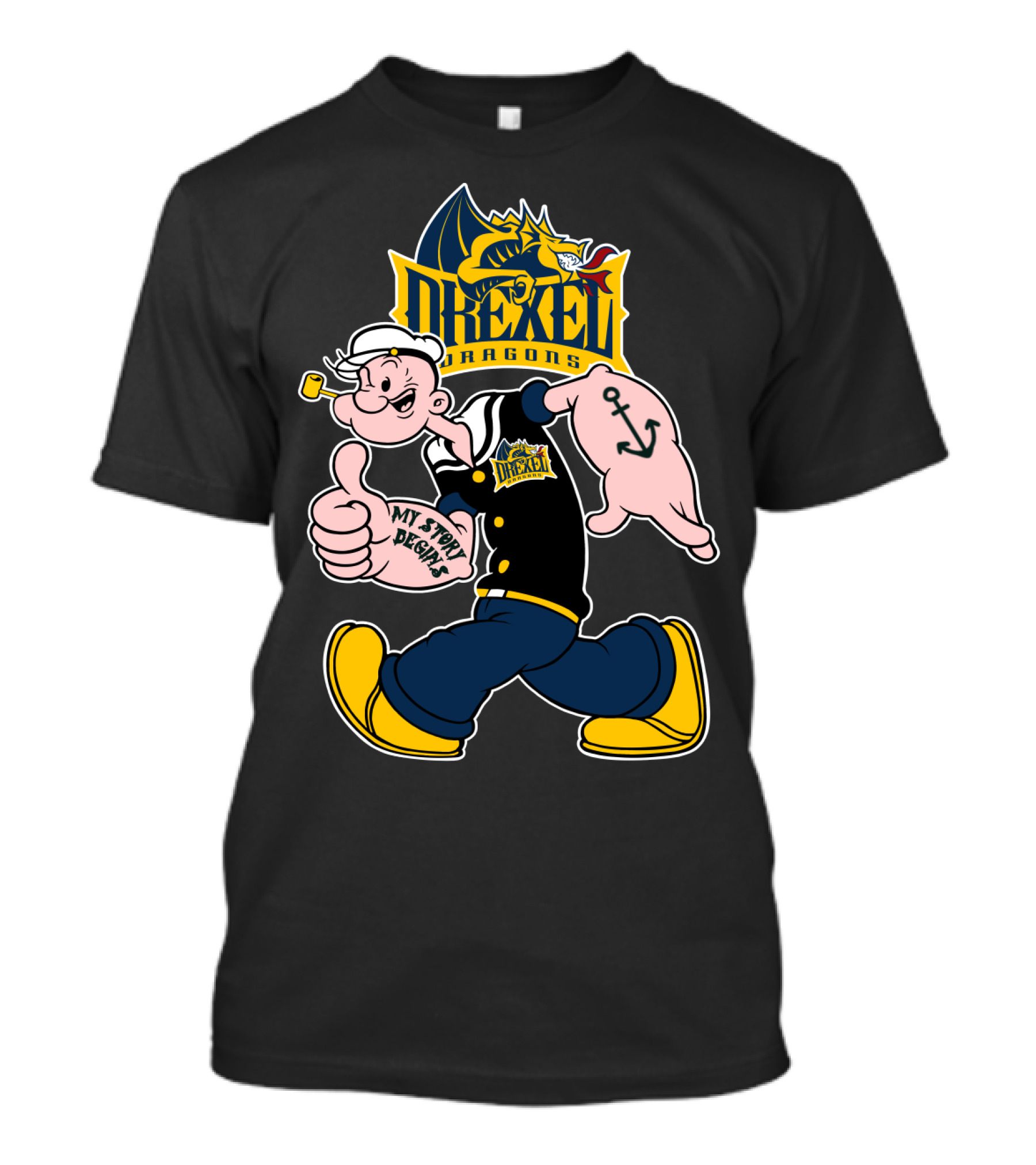 Drexel Dragons Popeye My Story Begins 173 T-Shirt