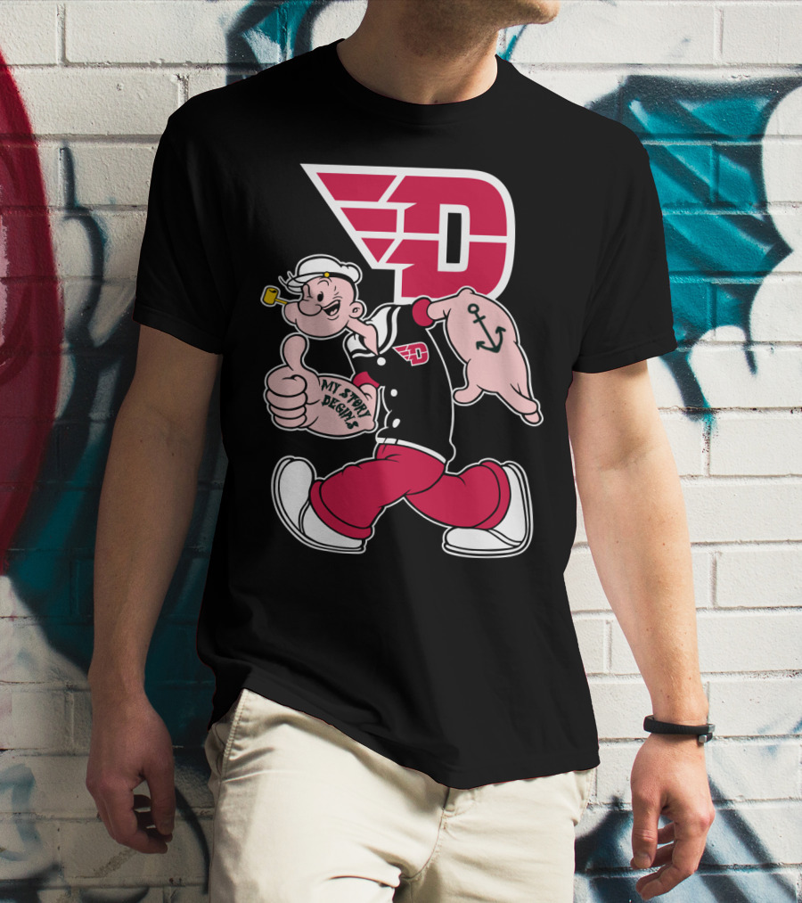 Dayton Flyers 176 Popeye Thumbs Up T-Shirt