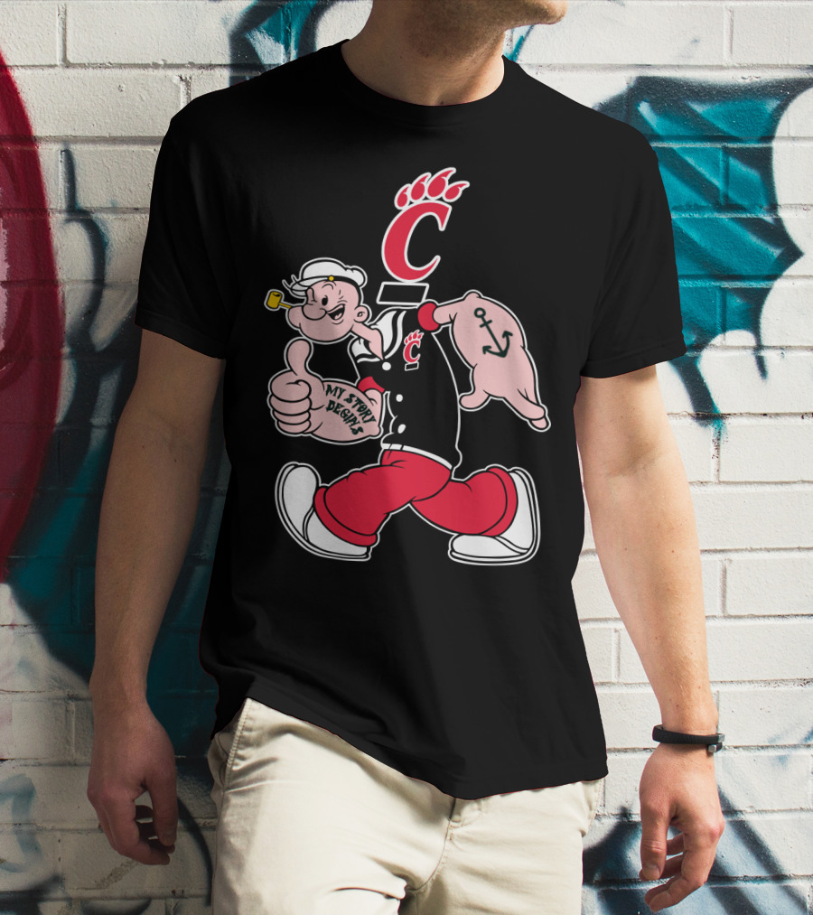 Cincinnati Bearcats Popeye Anchor My Story Designs T-Shirt