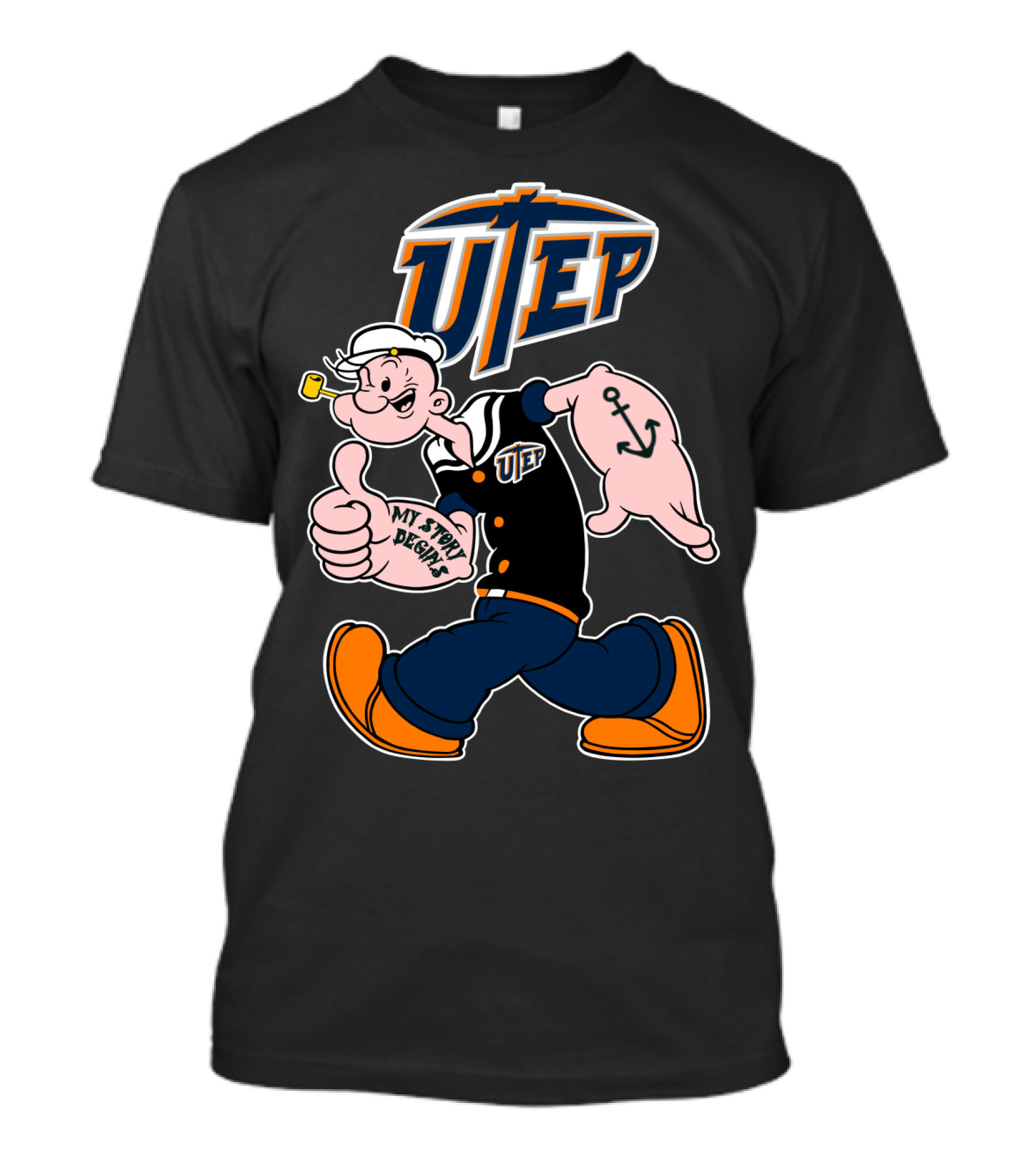 Utep Miners Popeye My Story Begins T-Shirt