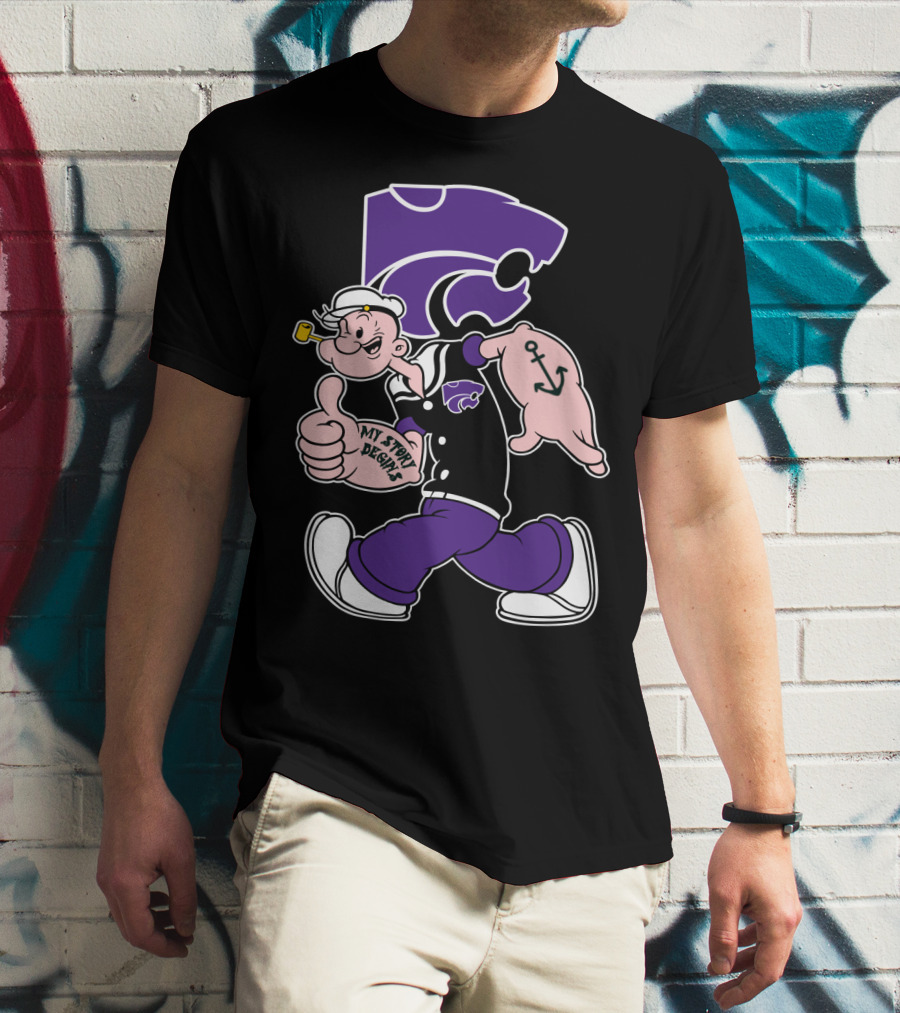 My Story Designs Kansas State Wildcats Popeye Anchor T-Shirt