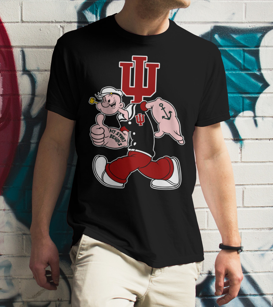 Indiana Hoosiers My Story Designs Popeye Crossover T-Shirt