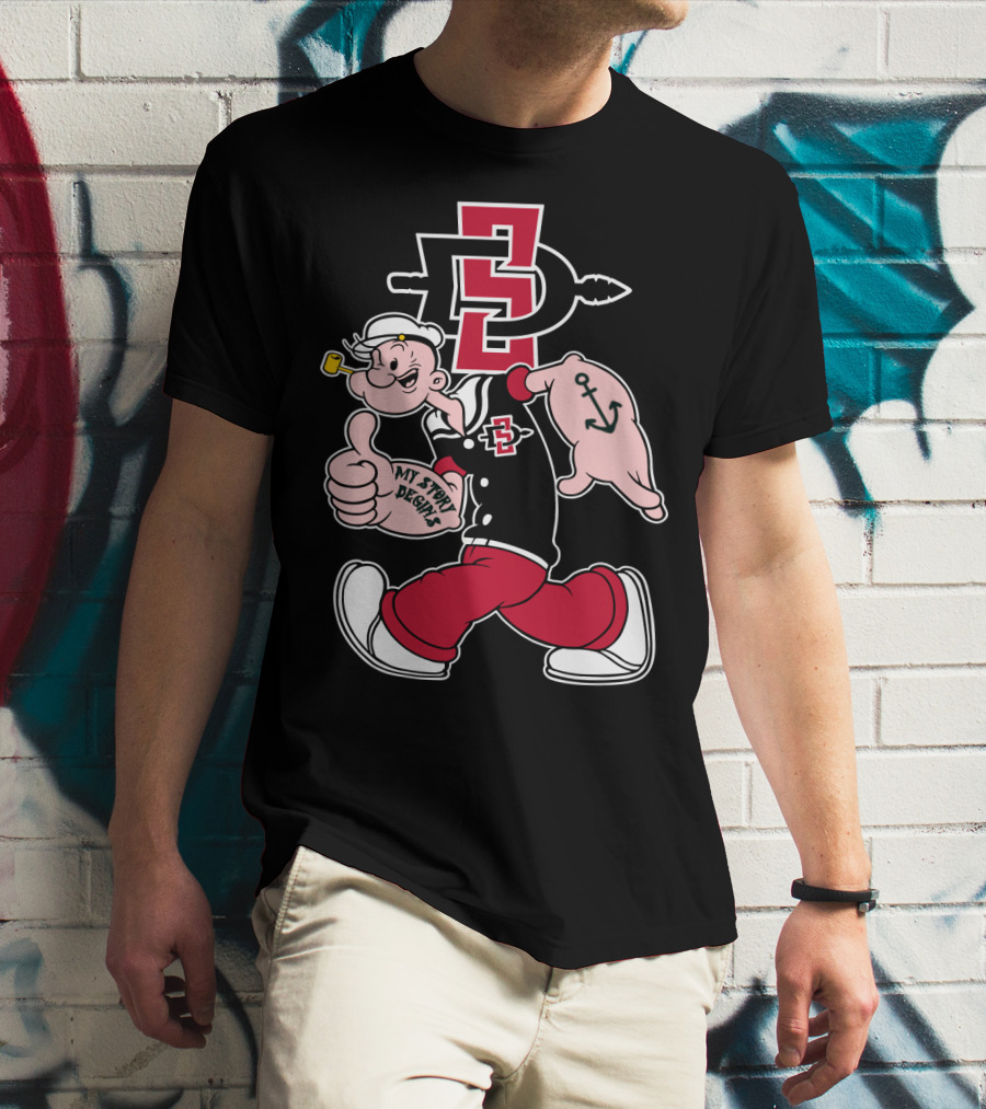 San Diego State Aztecs Popeye My Story Begins Anchor T-Shirt