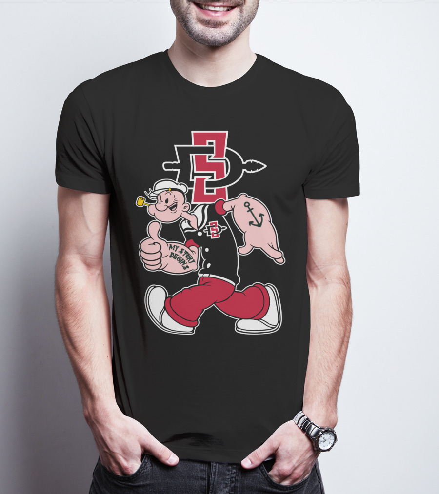 San Diego State Aztecs Popeye My Story Begins Anchor T-Shirt