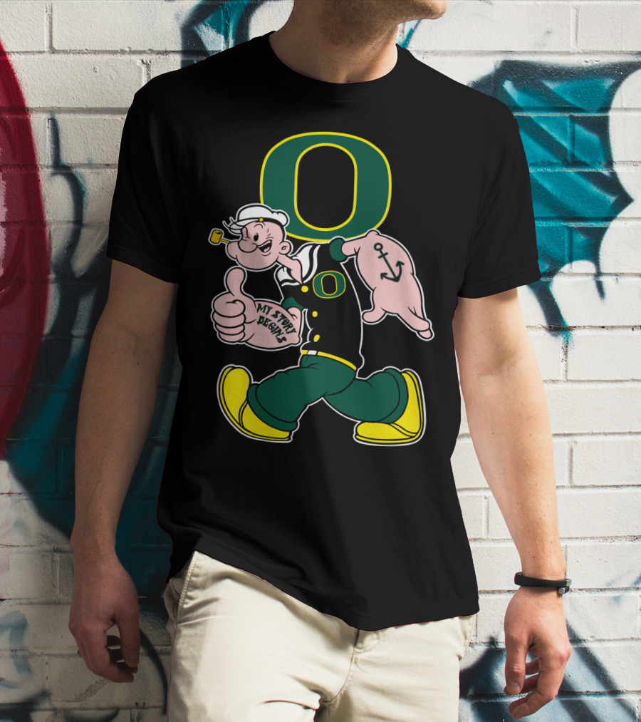 Popeye Style Oregon Ducks O Logo 302 My Story Begins T-Shirt