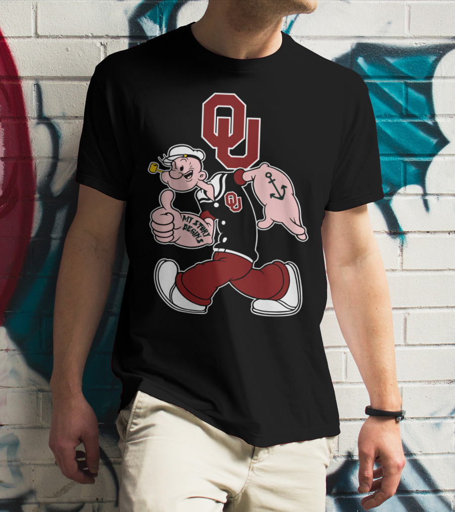 Ou Oklahoma Sooners Popeye Anchor Thumbs Up T-Shirt