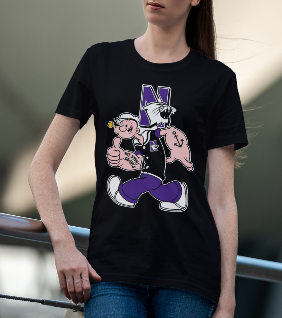 Northwestern Wildcats Popeye My Story Designs T-Shirt