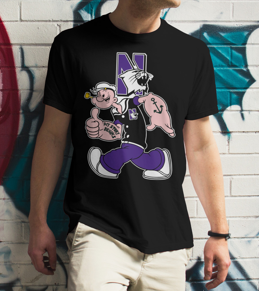 Northwestern Wildcats Popeye My Story Designs T-Shirt