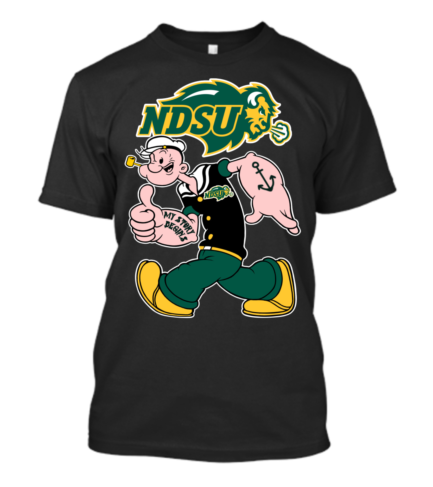 Ndsu North Dakota State Bison My Story Begins T-Shirt
