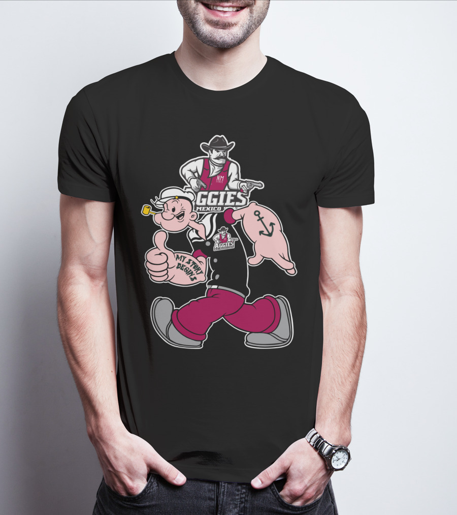 Popeye My Story Designs New Mexico State Aggies T-Shirt