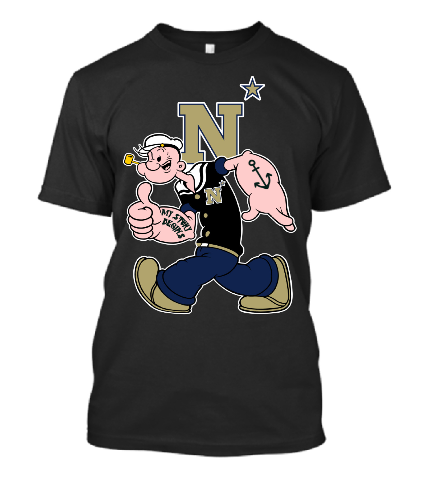 Naval Academy Midshipmen Popeye N Anchor Star T-Shirt