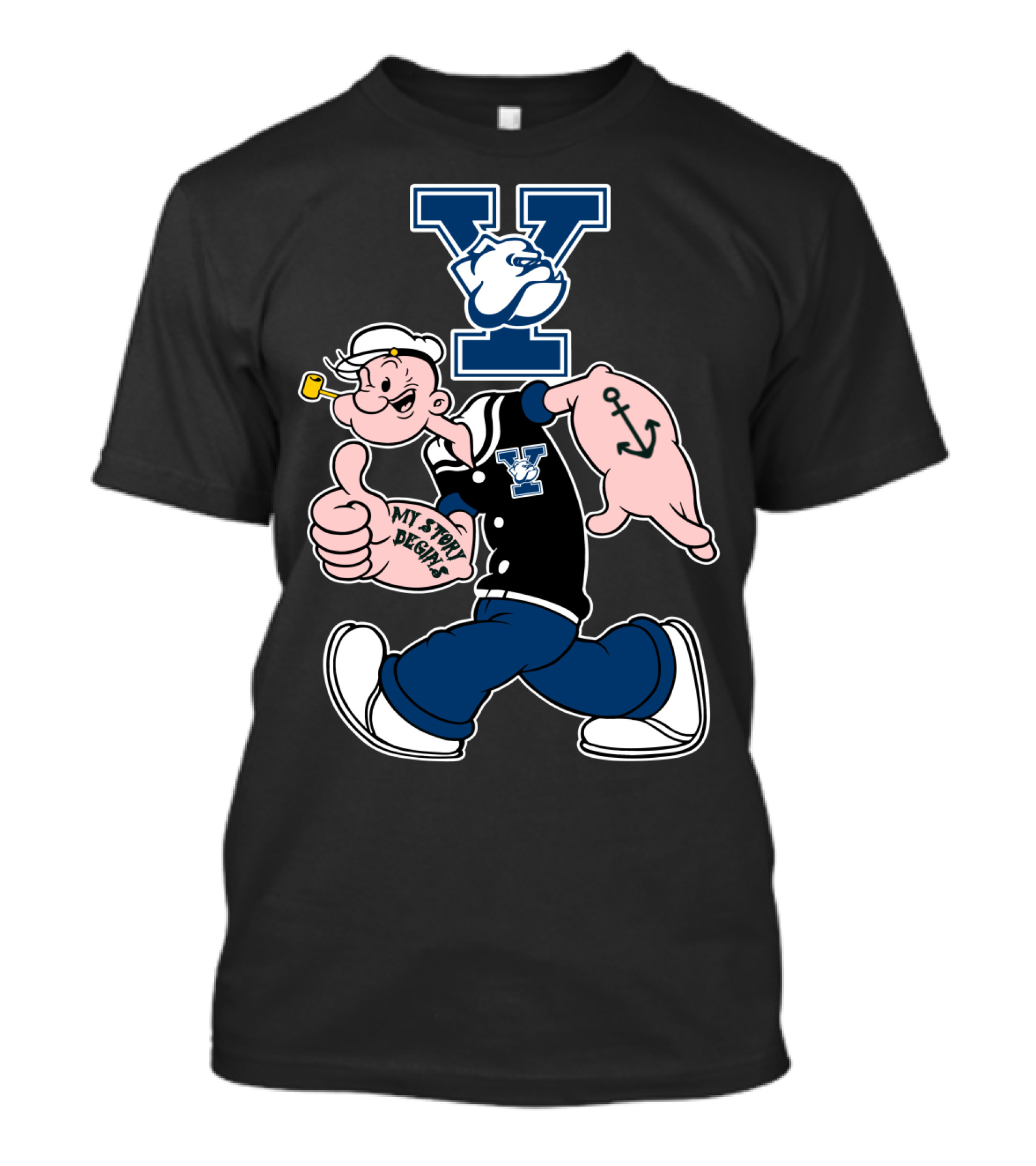 Yale Bulldogs Popeye My Story Begins T-Shirt