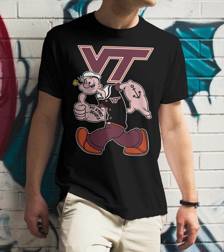 Virginia Tech Hokies Vt Popeye My Story Designs T-Shirt