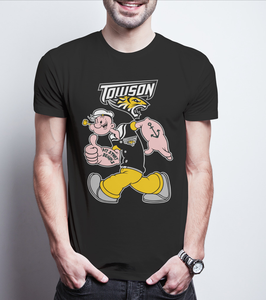 Towson Tigers My Story Designs Popeye Anchor T-Shirt
