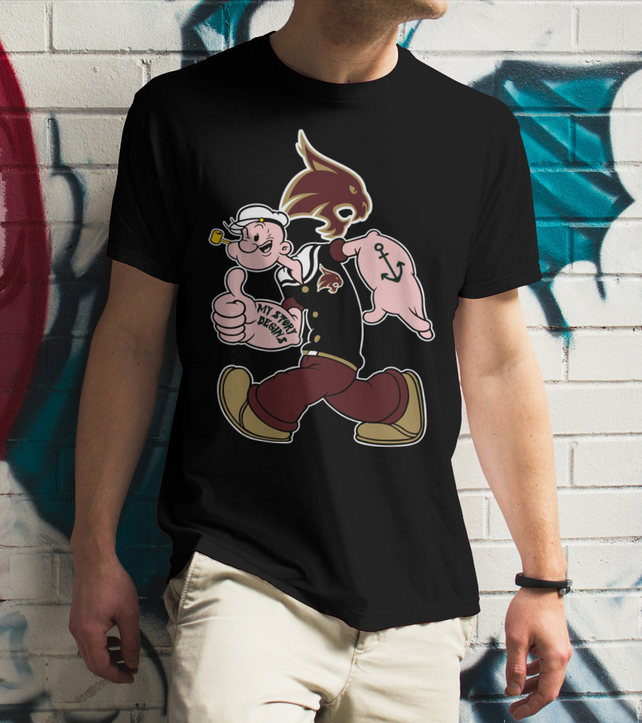 Texas State Bobcats My Story Begins 384 Retro Sailor Character T-Shirt