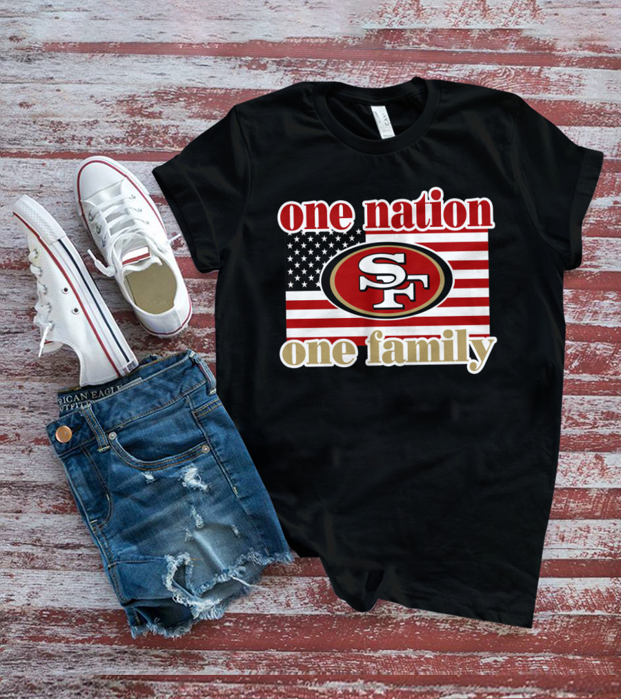San Francisco 49ers One Nation One Family Usa Flag T-Shirt
