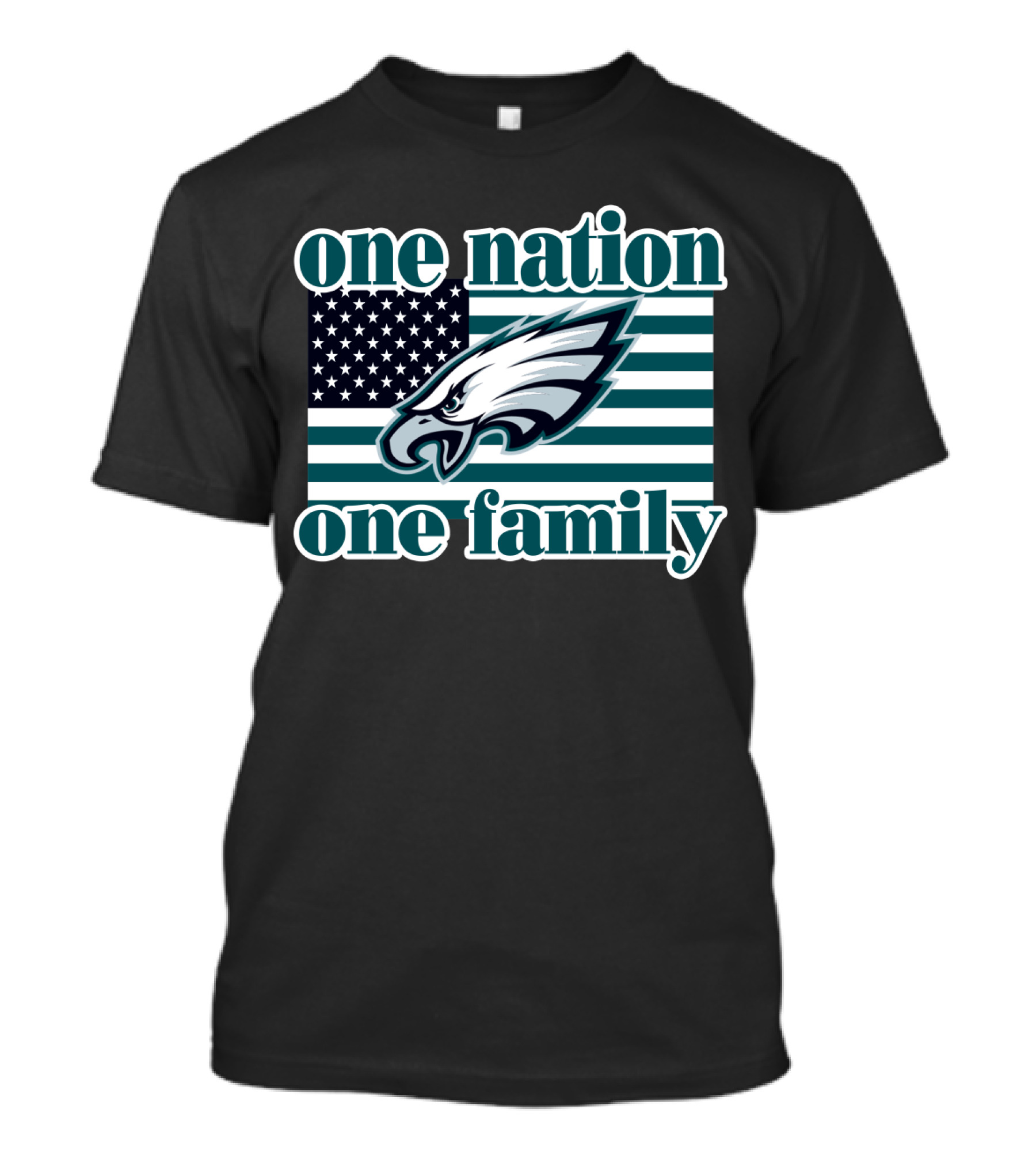 One Nation One Family Philadelphia Eagles Flag T-Shirt