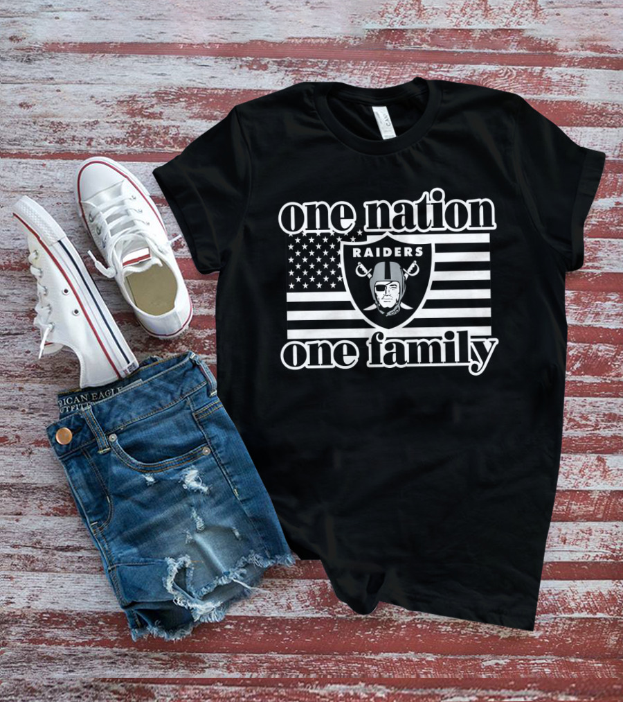 One Nation One Family Raiders Flag T-Shirt