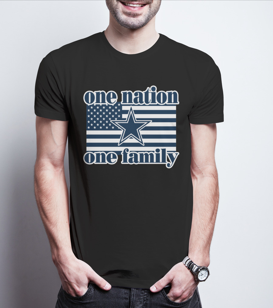 One Nation One Family Dallas Cowboys 24 American Flag Star T-Shirt