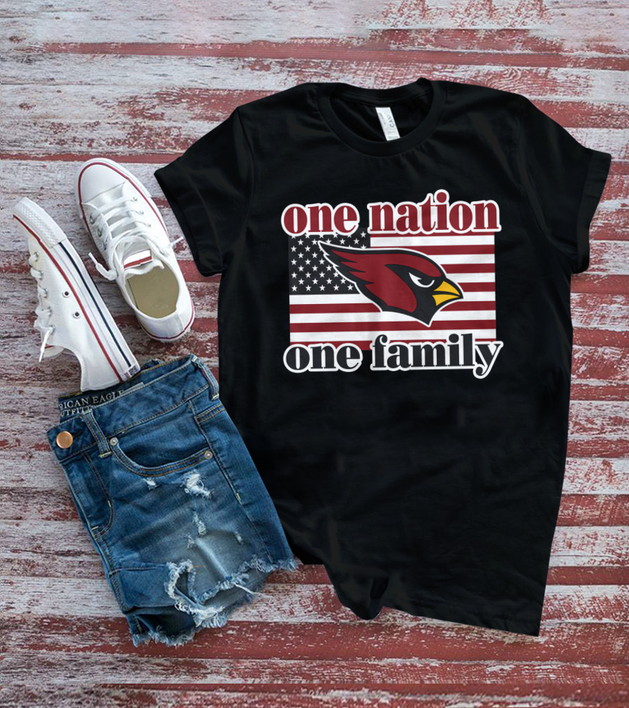 One Nation One Family Arizona Cardinals Flag T-Shirt
