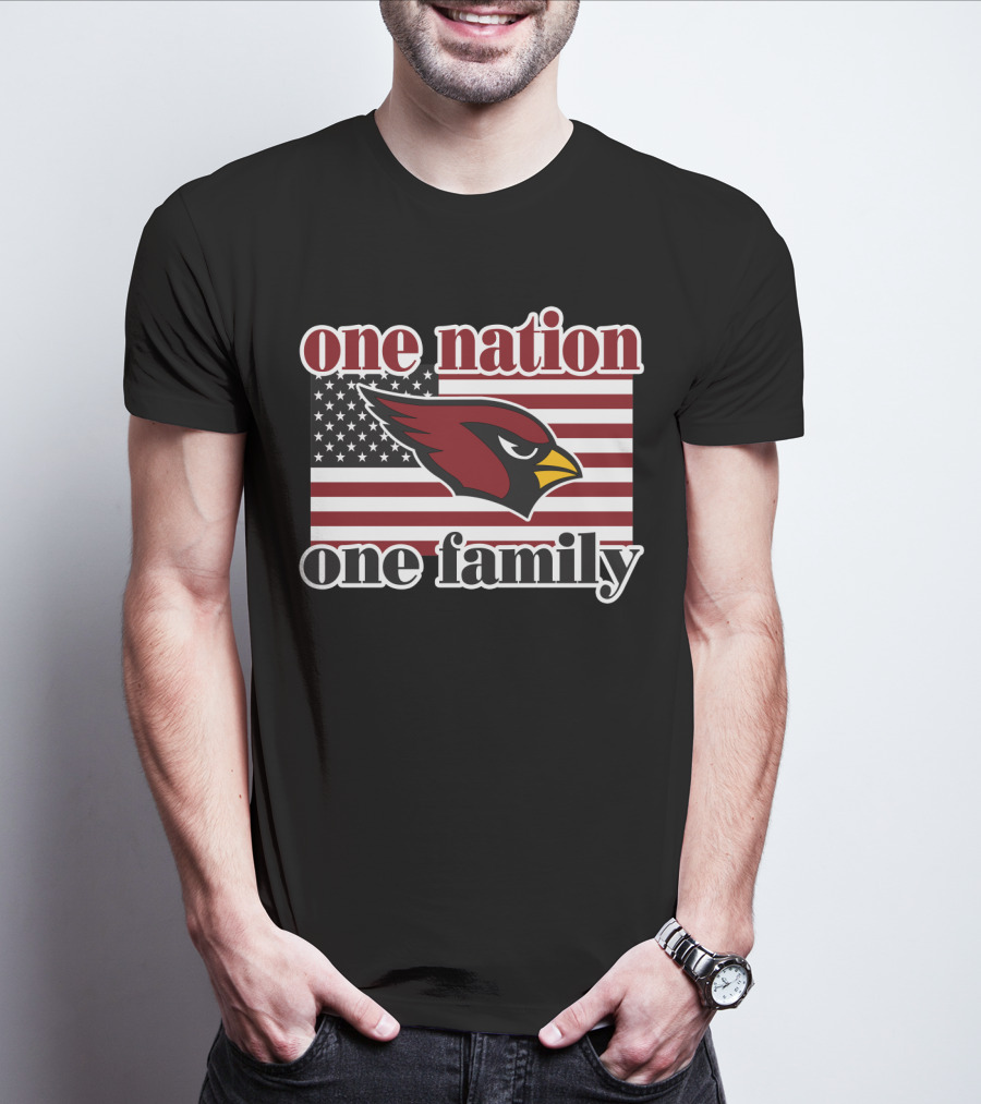 One Nation One Family Arizona Cardinals Flag T-Shirt