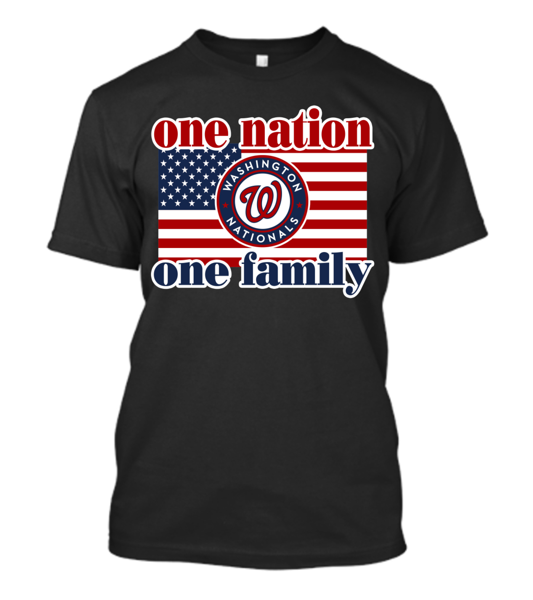 One Nation One Family Washington Nationals Usa Flag T-Shirt