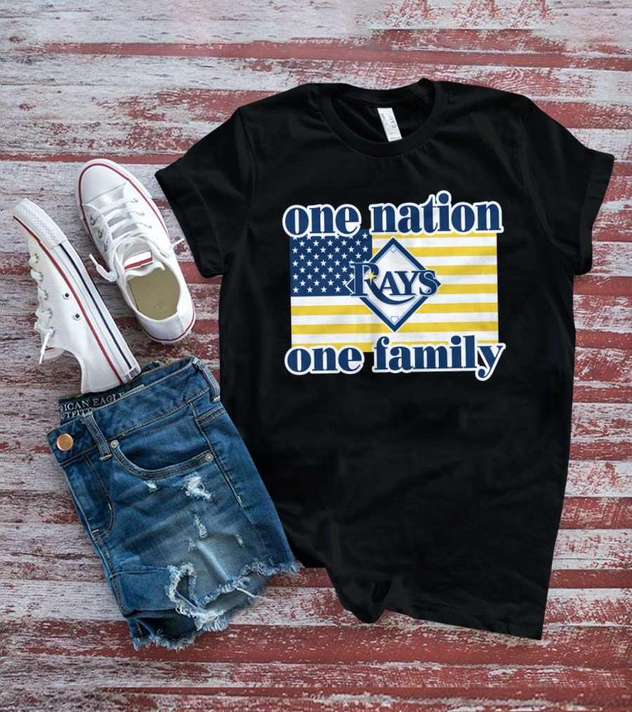 One Nation One Family Tampa Bay Rays American Flag T-Shirt