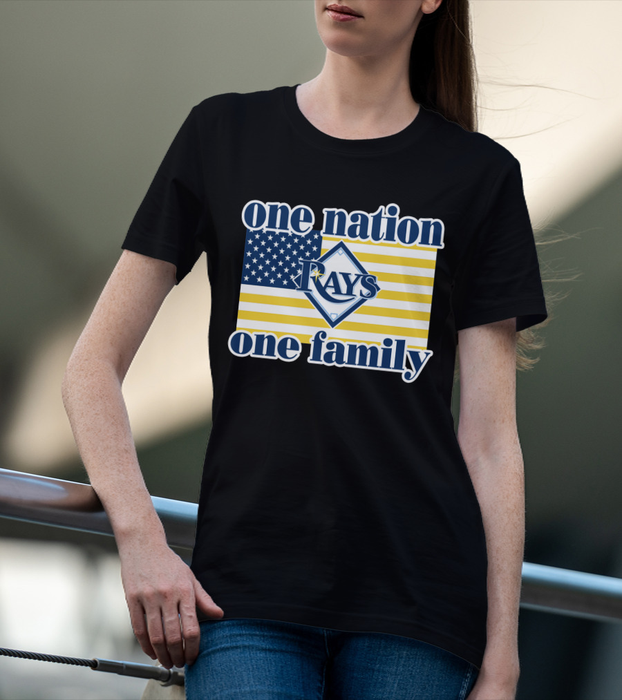 One Nation One Family Tampa Bay Rays American Flag T-Shirt