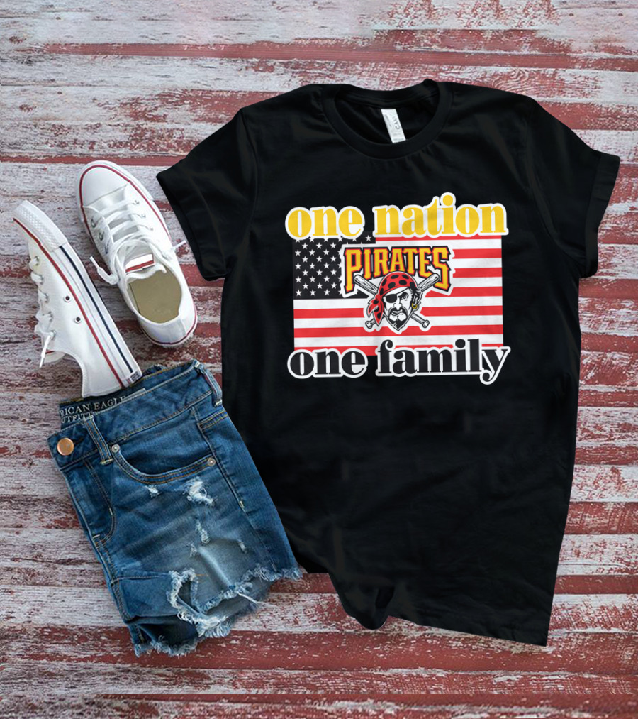 One Nation One Family Pirates Flag T-Shirt