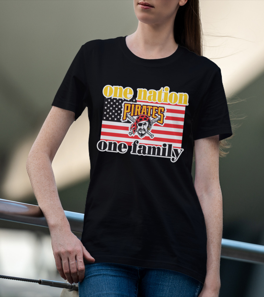 One Nation One Family Pirates Flag T-Shirt