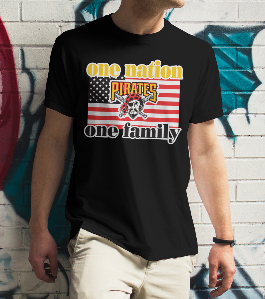 One Nation One Family Pirates Flag T-Shirt