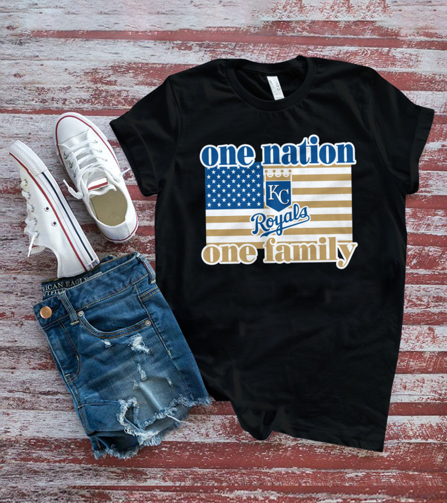 One Nation One Family Kc Royals American Flag T-Shirt