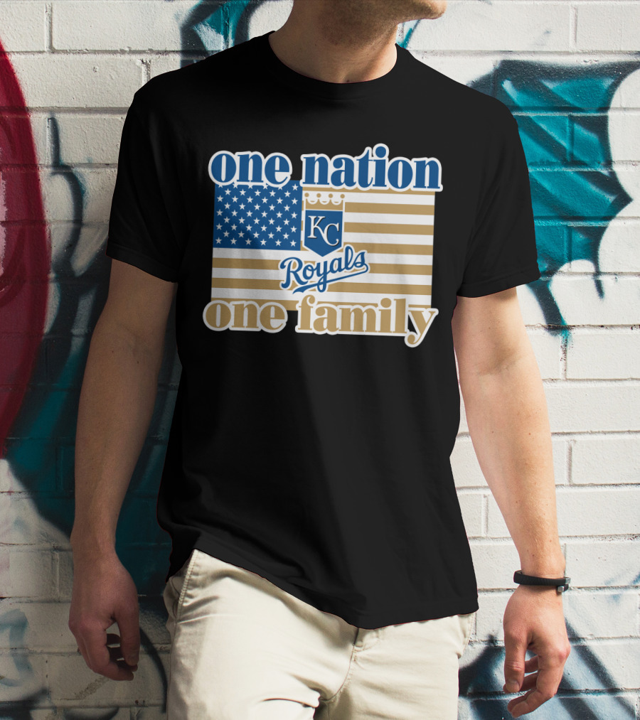 One Nation One Family Kc Royals American Flag T-Shirt