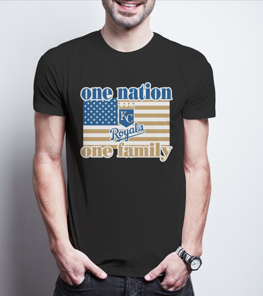 One Nation One Family Kc Royals American Flag T-Shirt