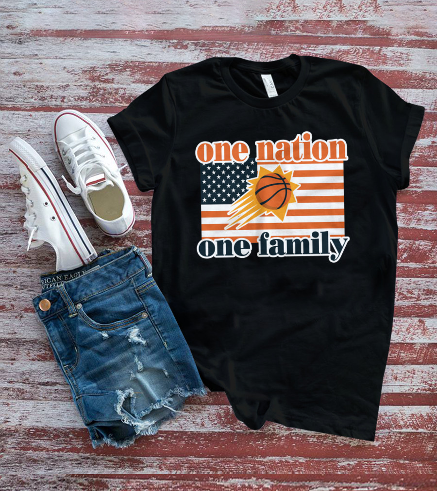One Nation One Family Phoenix Suns Basketball American Flag T-Shirt